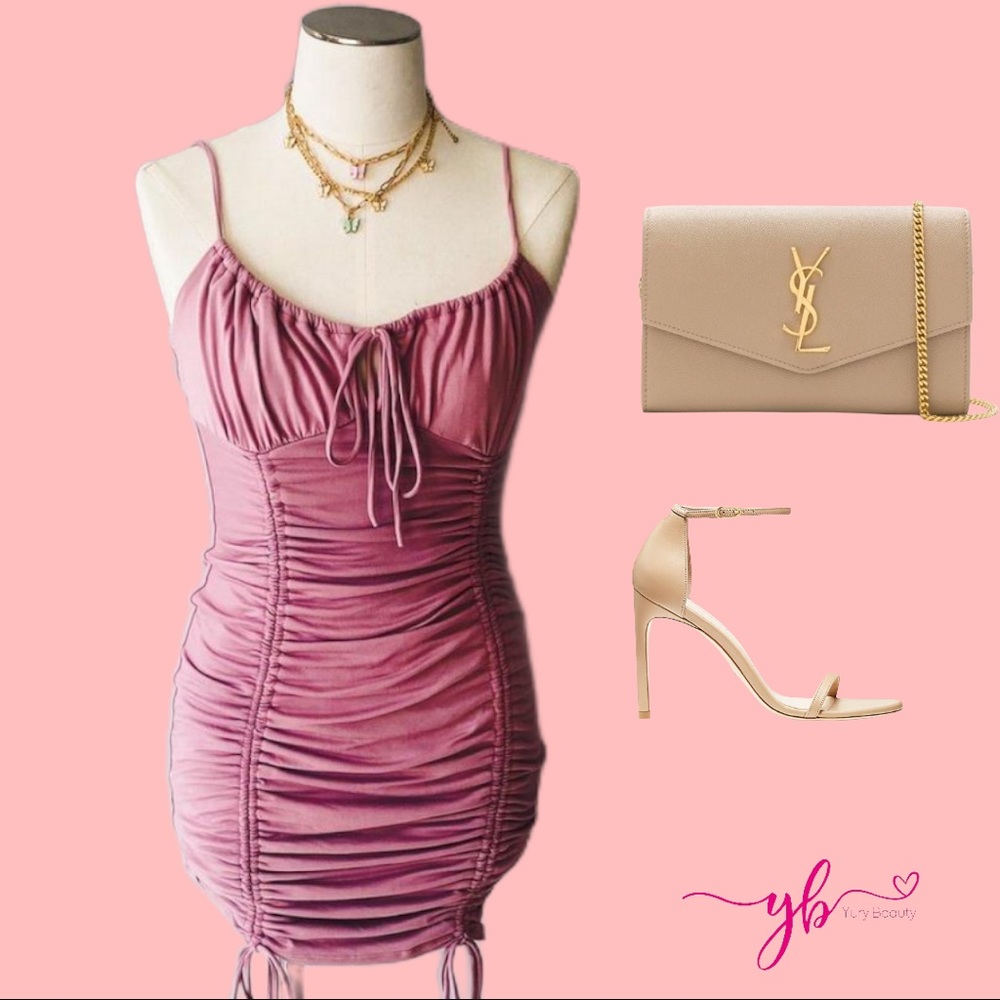 Let’s‎ get ready pink Ruched dress